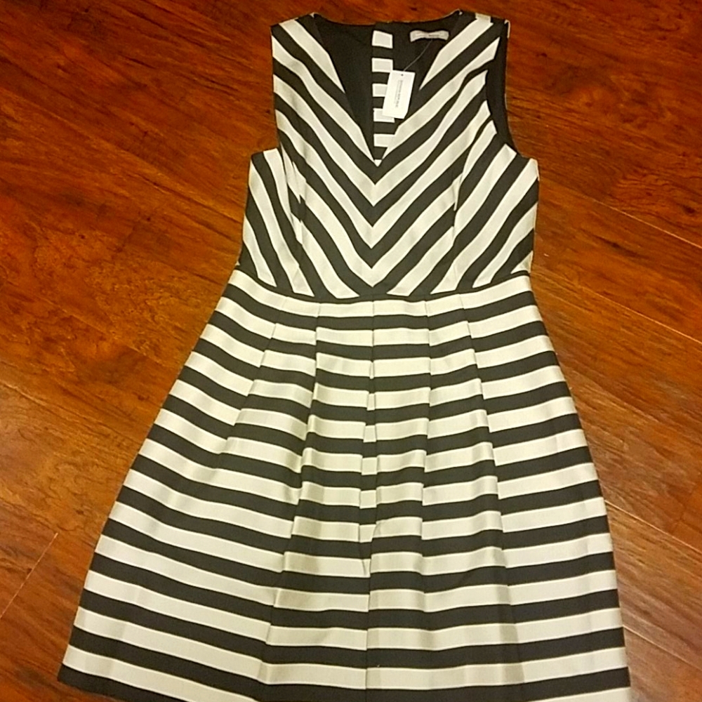 Black and cream Banana Republic party dress